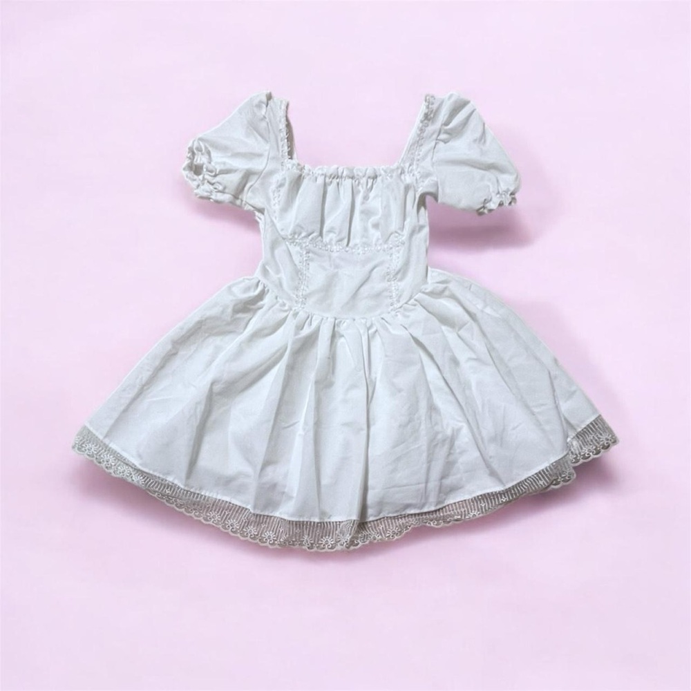 Brand New Women’s Sweet Lolita Puff Sleeve White Mini Dress Without Tags